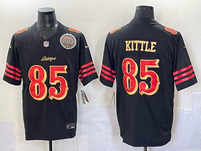 Men San Francisco 49ers 85 Kittle black Limited Nike NFL 2025 Jersey 06